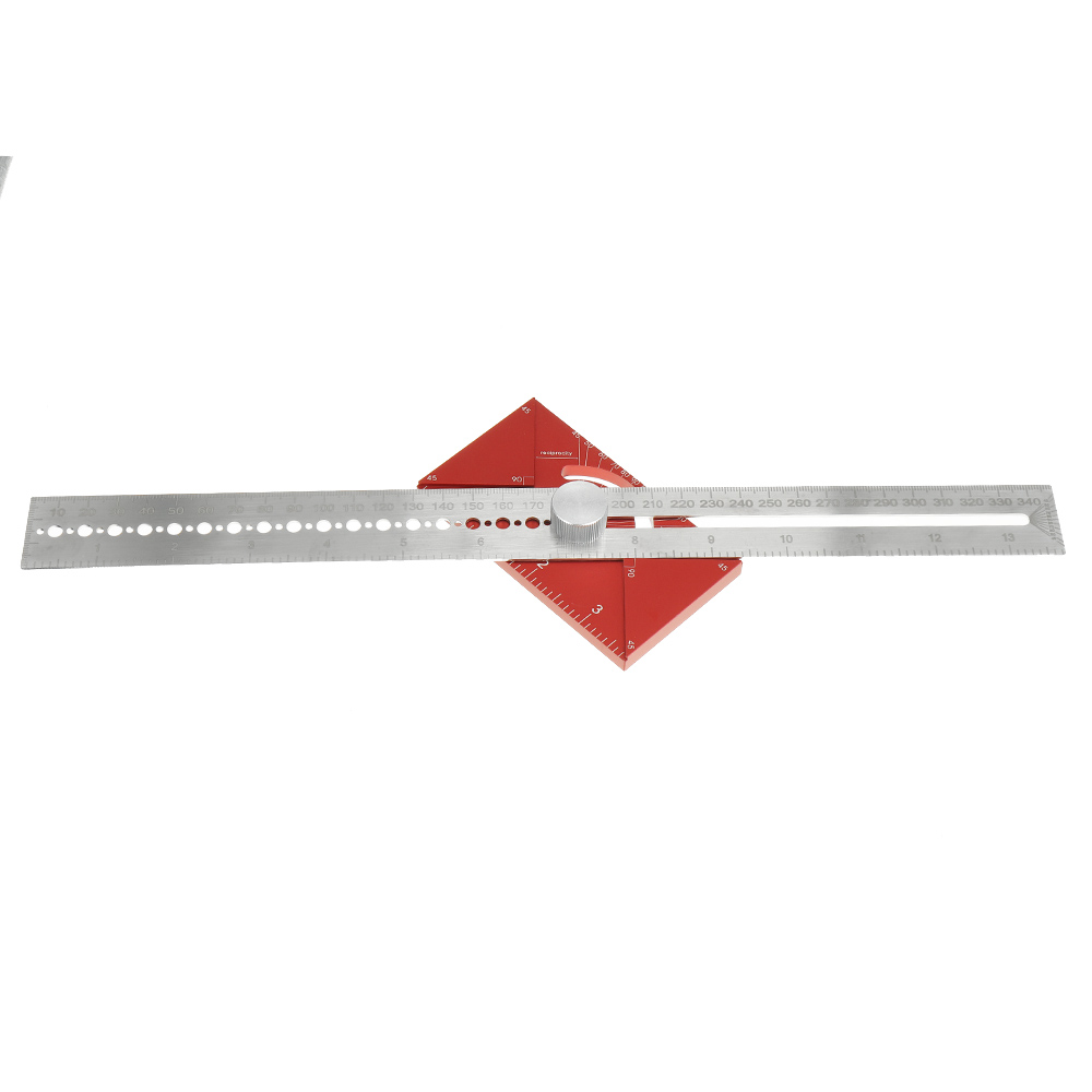 350mm-Multifunctional-Angle-Drawing-Ruler-with-Imperial-and-Metric-Scale-Hole-Positioning-Ruler-Wood-1869301-2