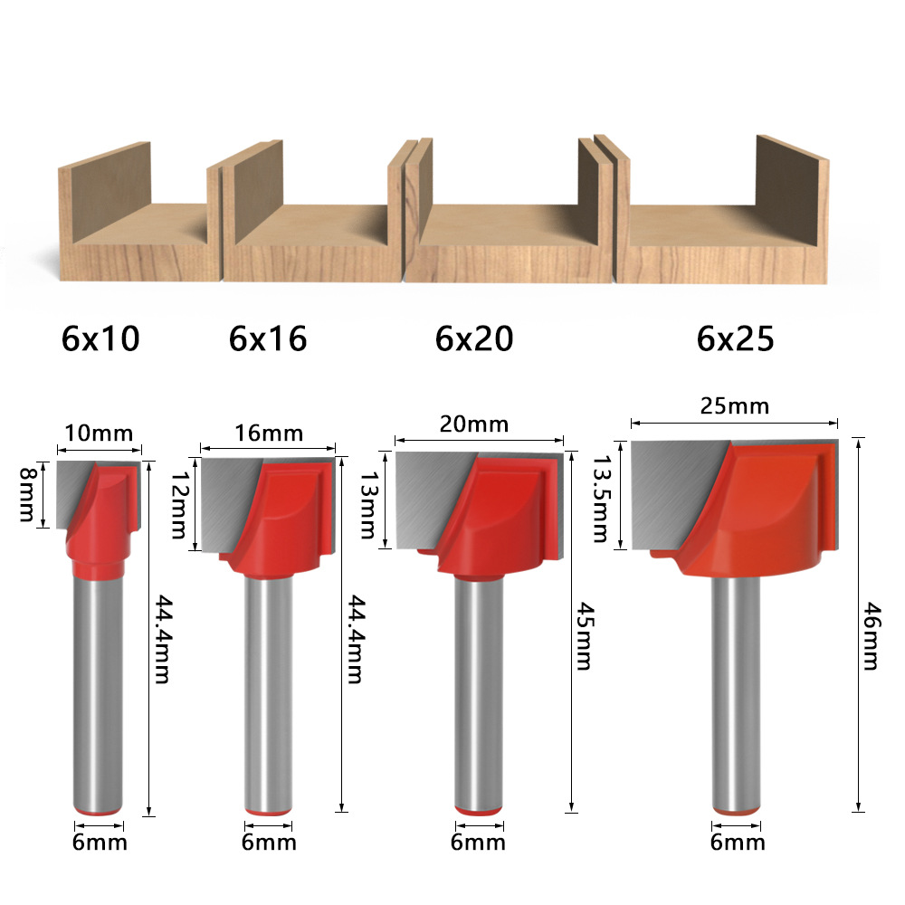 45pcs-6mm-Shank-Cleaning-Bottom-Router-Bit-Set-Double-Flute-Tipped-Cutter-Carbide-Planing-Tool-1812415-1