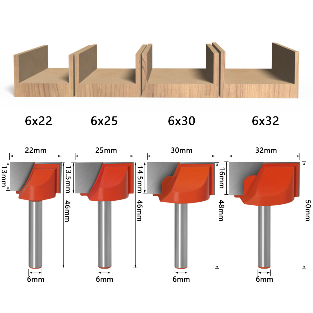 45pcs-6mm-Shank-Cleaning-Bottom-Router-Bit-Set-Double-Flute-Tipped-Cutter-Carbide-Planing-Tool-1812415-2