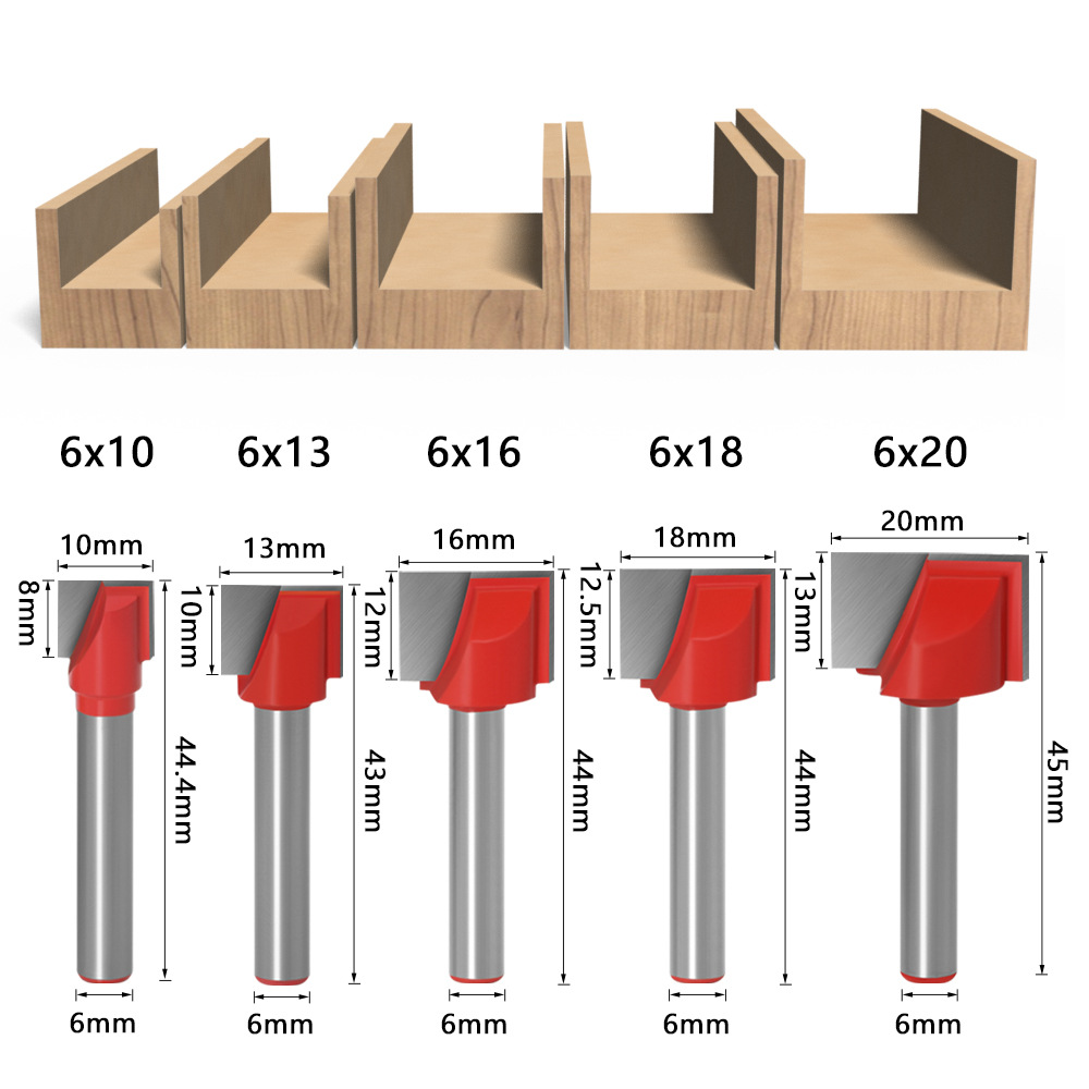 45pcs-6mm-Shank-Cleaning-Bottom-Router-Bit-Set-Double-Flute-Tipped-Cutter-Carbide-Planing-Tool-1812415-3