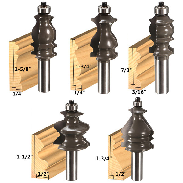 5pcs-12-Inch-Shank-Molding-Router-Bit-Set-Woodworking-Tool-1098931-1