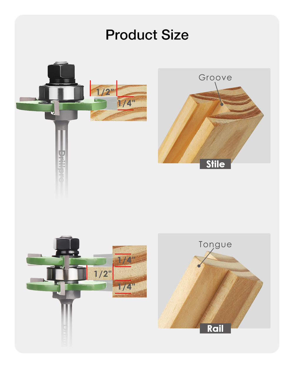 Drillpro-2pcs-12-or-14-inch-Shank-Tongue-and-Grooving-Router-Bit-Set-3-Tooth-T-Shape-Adjustable-Mill-1850985-6