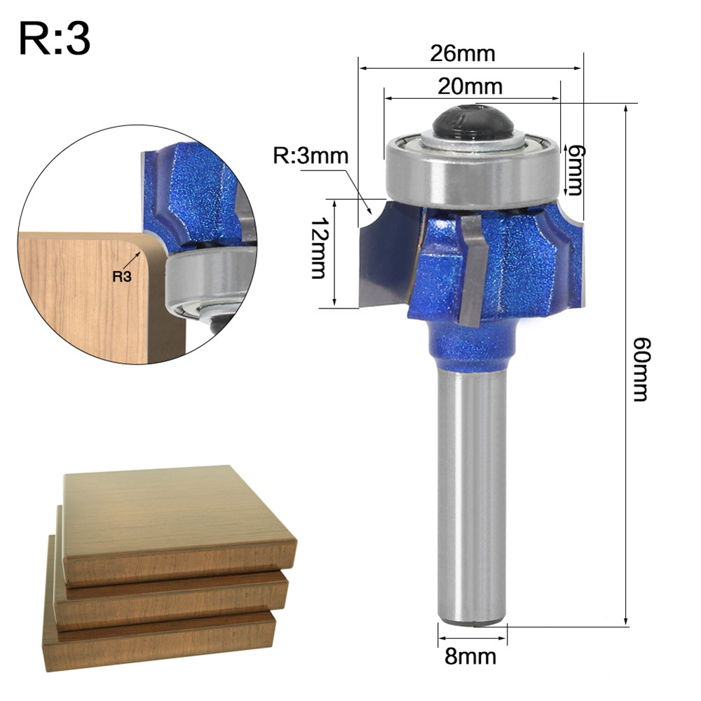 Drillpro-8mm-Shank-Woodworking-Milling-Cutter-R1mm-R2mm-R3mm-Trimming-Knife-Edge-Trimmer-4-Teeth-Woo-1730521-4