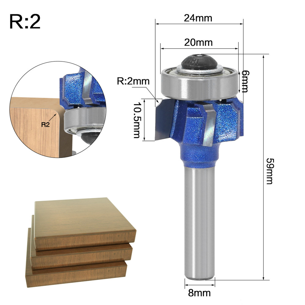 Drillpro-8mm-Shank-Woodworking-Milling-Cutter-R1mm-R2mm-R3mm-Trimming-Knife-Edge-Trimmer-4-Teeth-Woo-1730521-5