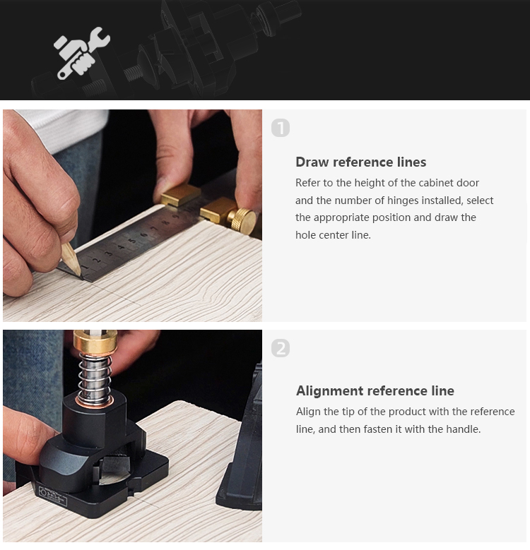 Drillpro-Aluminum-Alloy-35mm-Hinge-Jig-with-Clamp-Forsnter-Drill-Bit-Drilling-Guide-Hole-Punch-Locat-1736102-5