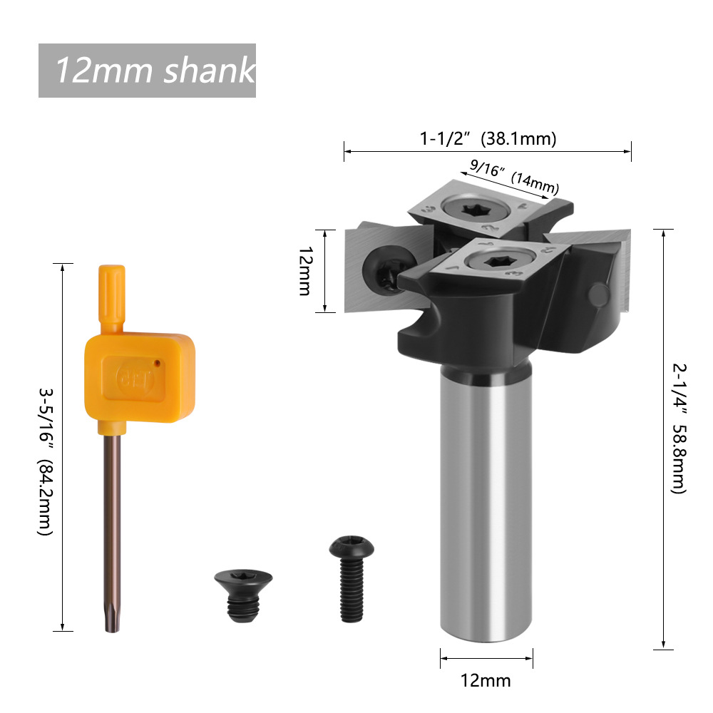 Four-blade-12MM-8MM-12quot-Shank-Removable-Router-Bit--Wood-Milling-Cutter-Planing-Tool-Woodworking--1911781-3