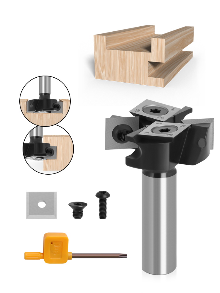 Four-blade-12MM-8MM-12quot-Shank-Removable-Router-Bit--Wood-Milling-Cutter-Planing-Tool-Woodworking--1911781-5