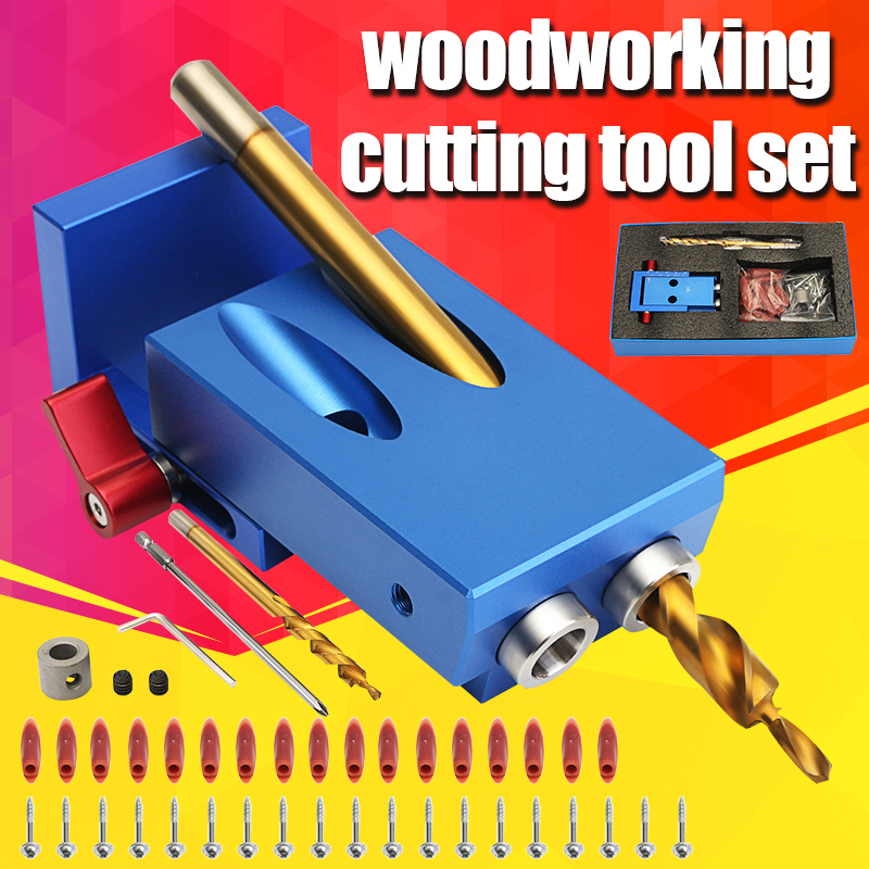 Mini-Pocket-Slant-Hole-Jig-System-Kit-with-Step-Drill-Bit-Woodwork-Tool-Set-1188419-1