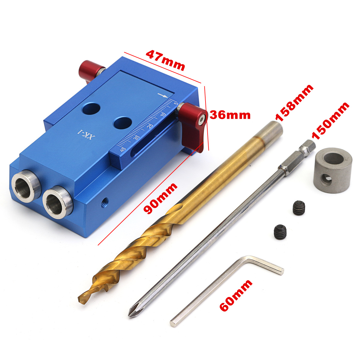 Mini-Pocket-Slant-Hole-Jig-System-Kit-with-Step-Drill-Bit-Woodwork-Tool-Set-1188419-5