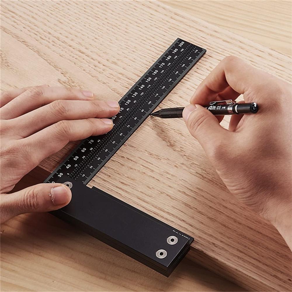 Woodworking-0-200mm-Metric-Aluminum-Alloy-L-shape-Ruler-Multifunction-Square-Ruler-Hole-Ruler-Measur-1913563-4