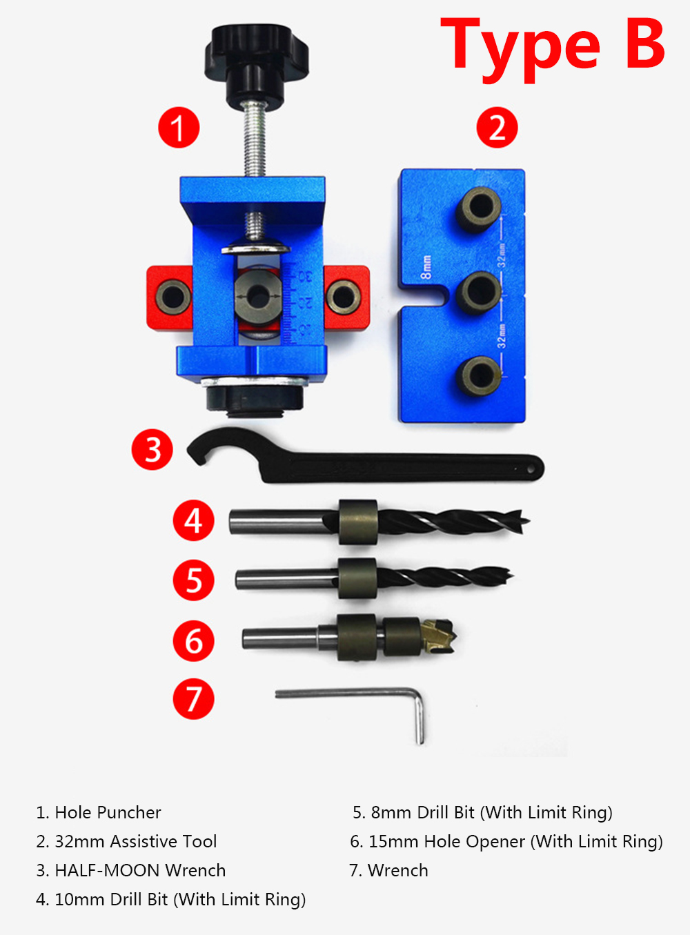 X150-3-in-1-Adjustable-Doweling-Jig-Hole-Drilling-Guide-Locator-Woodworking-Pocket-Fixture-Wood-Plat-1741022-8