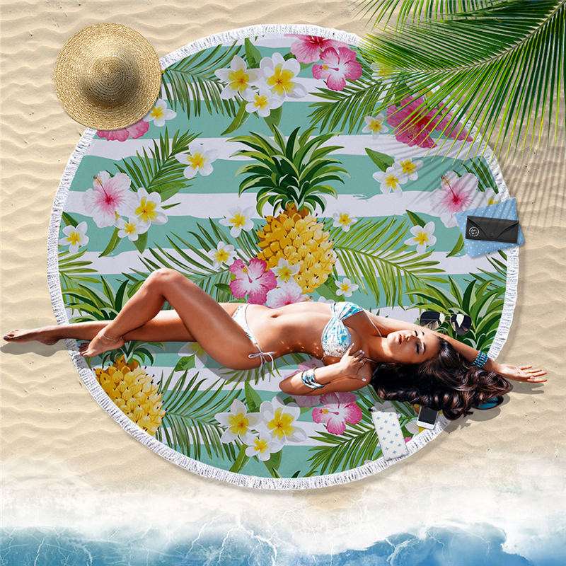 150x150CM-Soft-Fabric-Round-Beach-Pool-Towel-Tassel-Blanket-Yoga-Mats-Gym-Towel-1633980-6