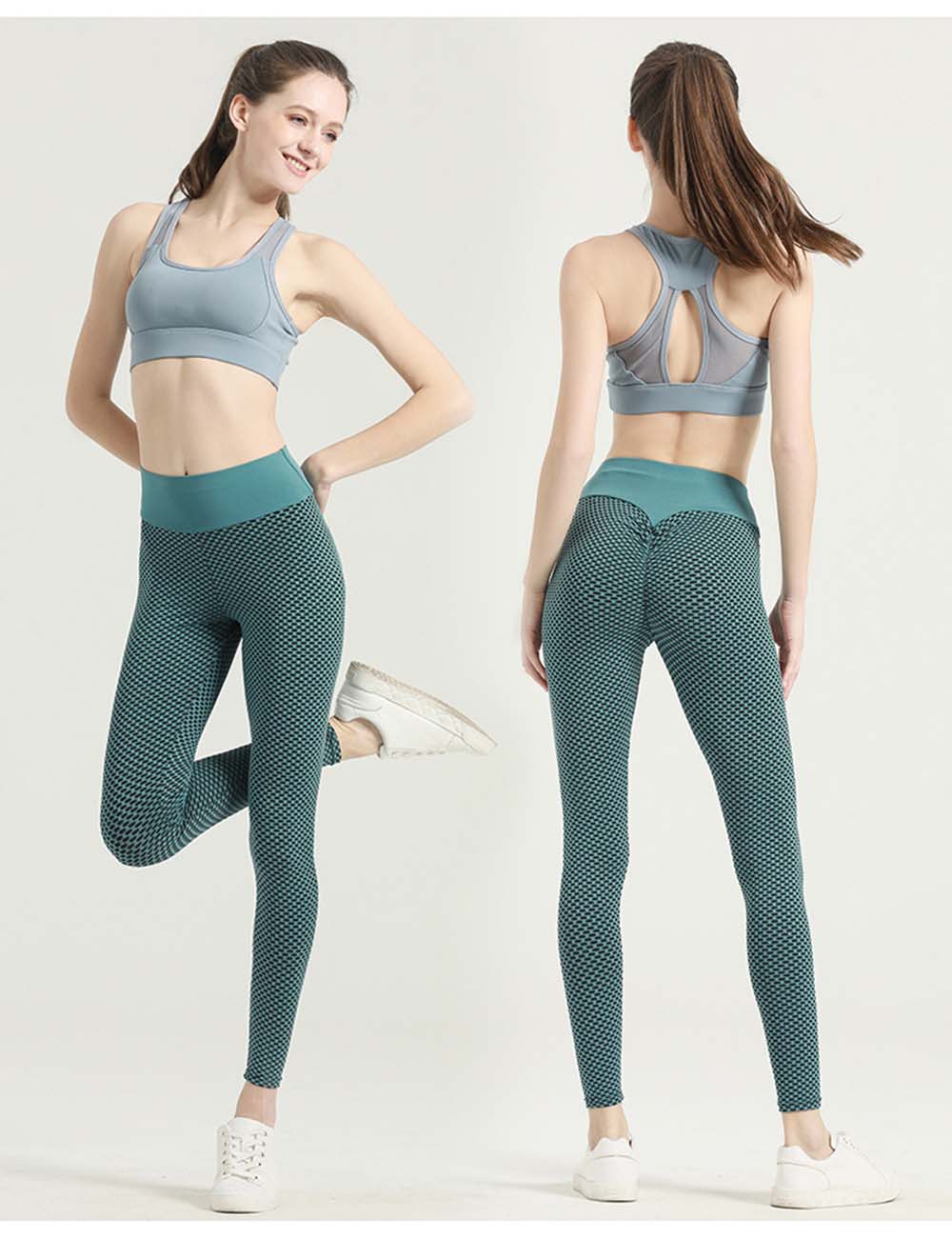 KALOAD-Womens-High-Waist-Yoga-Pants-Leggings-Scrunch-Butt-Jacquard-Ruched-Booty-Tights-Tummy-Control-1929573-3