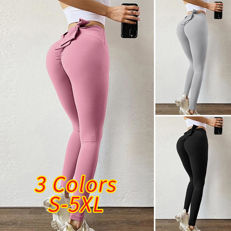 ZANZEA-Fitness-Exercise-Pants-Bow-Tie-Pants-Buttocks-Breathable-Comfortable-Womens-Yoga-Pants-1854001-1