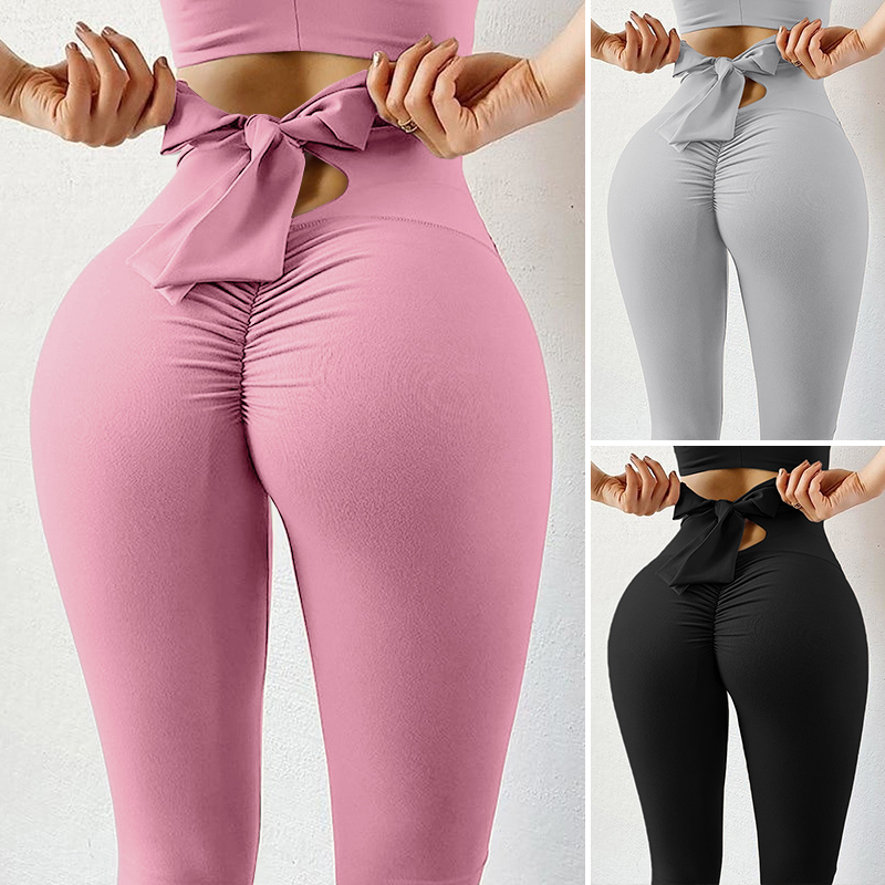 ZANZEA-Fitness-Exercise-Pants-Bow-Tie-Pants-Buttocks-Breathable-Comfortable-Womens-Yoga-Pants-1854001-11