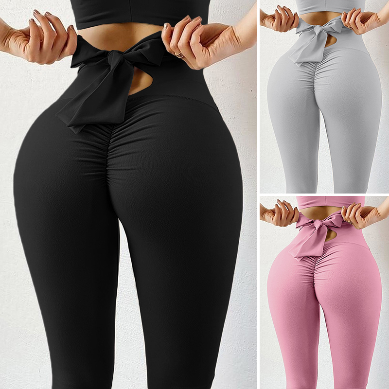 ZANZEA-Fitness-Exercise-Pants-Bow-Tie-Pants-Buttocks-Breathable-Comfortable-Womens-Yoga-Pants-1854001-10