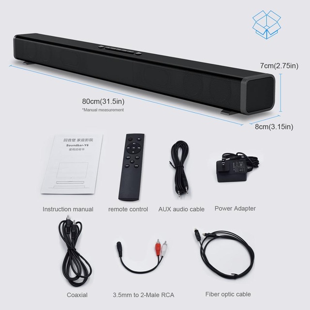 Bakeey-Y6-40W-bluetooth-Speaker-TV-Soundbar-4-Drivers-HiFi-3D-Surround-Stereo-OPT-COAX-TF-USA-AUX-Ho-1716610-5